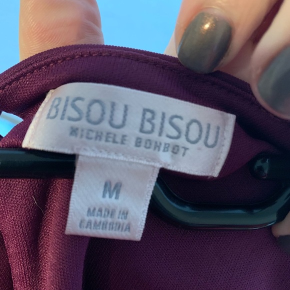 Bisou bisou plum peplum shirt - Picture 2 of 3